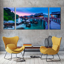Load image into Gallery viewer, pangkor island canvas wall art beautiful colorful ocean scenery 3 piece canvas print malaysia ocean beach triptych multi canvas artwork For Living Room

