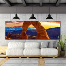 Load image into Gallery viewer, panorama  canvas  wall  art  Desert  Arches  National  Park  Sunset  View In Living Room
