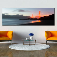 Load image into Gallery viewer, panoramic  grey  canvas  wall  art  golden  gate  bridge For Living Room
