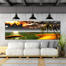 Load image into Gallery viewer, panoramic  tropical  beach  sunset  canvas In Living Room
