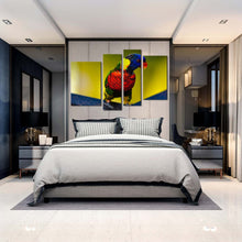 Load image into Gallery viewer, parrot lorikeet canvas print colorful lorikeet 4 piece canvas wall art parrot sitting multi canvas for bedroom
