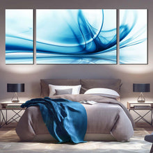 Load image into Gallery viewer, peaceful abstract canvas wall art blue abstract elegant energy canvas set white abstract graphic canvas print white abstract technology 3 piece canvas For  Bedroom
