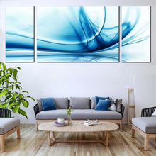 Load image into Gallery viewer, peaceful abstract canvas wall art blue abstract elegant energy canvas set white abstract graphic canvas print white abstract technology 3 piece canvas For Living Room
