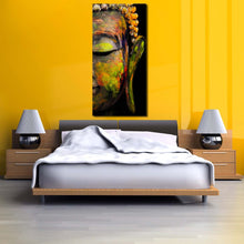 Load image into Gallery viewer, peaceful  buddha  canvas  wall  art  colorful  buddha  face  1  piece  canvas  print  buddha  meditation  close  up  vertical  canvas  artwork For Bedroom
