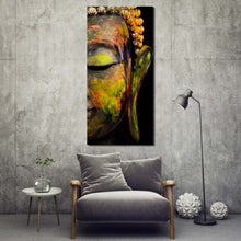 Load image into Gallery viewer, peaceful  buddha  canvas  wall  art  colorful  buddha  face  1  piece  canvas  print  buddha  meditation  close  up  vertical  canvas  artwork For Living Room
