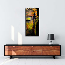 Load image into Gallery viewer, peaceful  buddha  canvas  wall  art  colorful  buddha  face  1  piece  canvas  print  buddha  meditation  close  up  vertical  canvas  artwork In Living Room
