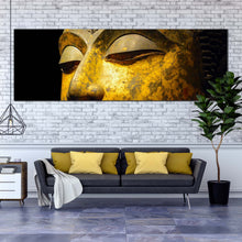 Load image into Gallery viewer, peaceful  buddha  canvas  wall  art  grey  yellow  meditation  buddha  face  canvas  artwork  buddha  meditation  1  piece  canvas  print For Your Living Room
