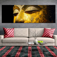 Load image into Gallery viewer, peaceful  buddha  canvas  wall  art  grey  yellow  meditation  buddha  face  canvas  artwork  buddha  meditation  1  piece  canvas  print For Living Room
