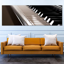 Load image into Gallery viewer, piano  music  canvas  wall  art  white  black  elegant  piano  keyboard  1  piece  canvas  print  piano  instrument  wide  canvas  artwork For Living Room
