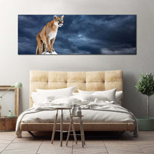 Load image into Gallery viewer, puma  animal  canvas  wall  art  brown  panther  animal  panoramic  canvas  print  cougar  white  mountain  sky  canvas  artwork For Bedroom
