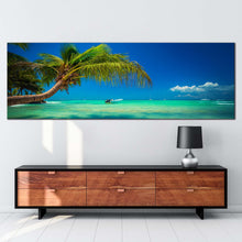 Load image into Gallery viewer, punta  cana  canvas  wall  art  dominican  republic  green  ocean  beach  panoramic  canvas  print  punta  cana  blue  sky  ocean  canvas  artwork In Living Room
