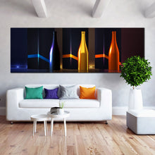 Load image into Gallery viewer, red  blue  yellow  champagne  bottles  bright  light  background  large  canvas  wall  art For Living Room
