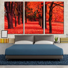 Load image into Gallery viewer, red forest 3 PC. canvas artwork For Bedroom
