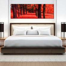 Load image into Gallery viewer, red  forest  extra  large  canvas  artwork In Bedroom
