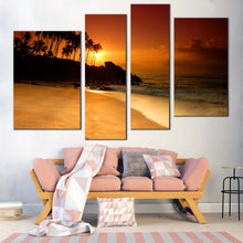 Load image into Gallery viewer, red orange sunset over beach sri lanka Multi Panel Home Decor 
