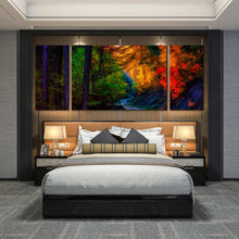 Load image into Gallery viewer, red  yellow  green  forest  landscape  home  Multi  Pannel  canvas  art For Bedroom
