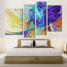 Load image into Gallery viewer, rendering abstract canvas print 3d modern abstract 4 piece canvas wall art colorful abstract fractal multiple canvas for bedroom
