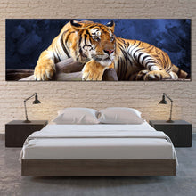 Load image into Gallery viewer, resting  tiger  while  overlooking  panoramic  canvas  print For Bedroom
