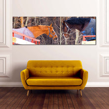 Load image into Gallery viewer, romantic  horse  canvas  wall  art  brown  and  white  horses  1  piece  canvas  print  pair  of  horses  canvas  artwork For Living Room
