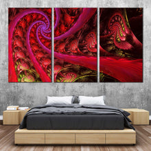 Load image into Gallery viewer, sacred geometry canvas print red abstract composition 3 piece canvas wall art abstract spiral multi canvas For Bedroom
