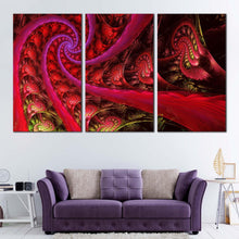 Load image into Gallery viewer, sacred geometry canvas print red abstract composition 3 piece canvas wall art abstract spiral multi canvas For Living Room
