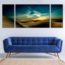 Load image into Gallery viewer, sand dunes desert mountains triptych canvas prints In Living Room
