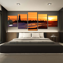 Load image into Gallery viewer, santa cruz breakwater lighthouse 5 piece canvas wall art For Bedroom
