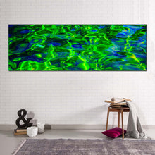 Load image into Gallery viewer, sea  water  canvas  wall  art  green  ocean  water  1  piece  canvas  artwork  blue  ocean  abstract  canvas  print In Living Room
