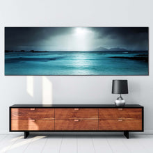 Load image into Gallery viewer, seychelles  seascape  canvas  wall  art  grey  ocean  sky  cloudy  sunrise  1  piece  canvas  print  digue  island  blue  sea  canvas  artwork In Living Room
