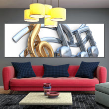 Load image into Gallery viewer, silver  gold  3d  music  notes  large  wall  art For Living Room
