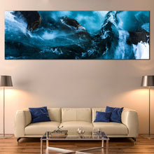 Load image into Gallery viewer, skaftafell  river  canvas  wall  art  national  park  of  iceland  1  piece  canvas  print  snow  in  the  blue  river  canvas  artwork In Living Room
