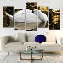 Load image into Gallery viewer, sleeping swan in the lake 5 piece wall art In Living Room
