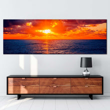 Load image into Gallery viewer, sochi  ocean  canvas  wall  art  dramatic  cloudy  orange  sky  seascape  1  piece  canvas  print  russia  blue  ocean  wide  canvas For Living Room
