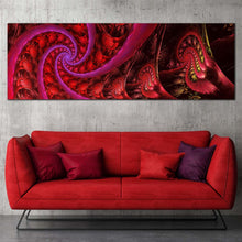 Load image into Gallery viewer, spiral  fractal  canvas  wall  art  blue  abstract  rendering  canvas  artwork  red  digital  graphic  illustration  1  piece  canvas  print For Living Room
