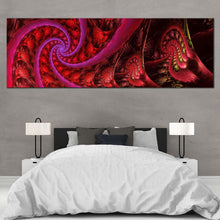 Load image into Gallery viewer, spiral  fractal  canvas  wall  art  blue  abstract  rendering  canvas  artwork  red  digital  graphic  illustration  1  piece  canvas  print For Bedroom
