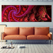 Load image into Gallery viewer, spiral  fractal  canvas  wall  art  blue  abstract  rendering  canvas  artwork  red  digital  graphic  illustration  1  piece  canvas  print In Living Room
