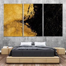 Load image into Gallery viewer, stone texture canvas wall art ultra yellow grunge 3 piece canvas set black grunge abstract paint canvas print For Bedroom
