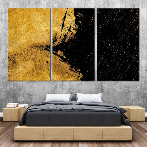 stone texture canvas wall art ultra yellow grunge 3 piece canvas set black grunge abstract paint canvas print For Bedroom