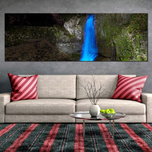 Load image into Gallery viewer, stunning  waterfall  canvas  wall  art  amazing  blue  waterfall  canvas  artwork  beautiful  grey  stone  waterfall  nature  1  piece  canvas  print In Living Room
