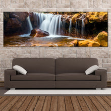 Load image into Gallery viewer, taiwan  waterfall  canvas  wall  art  golden  waterfall  in  jinguash  1  piece  canvas  white  waterfall  rocks  canvas  print In Living Room
