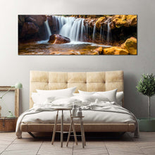 Load image into Gallery viewer, taiwan  waterfall  canvas  wall  art  golden  waterfall  in  jinguash  1  piece  canvas  white  waterfall  rocks  canvas  print For Bedroom
