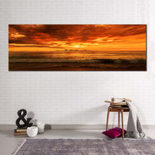 Load image into Gallery viewer, thailand  ocean  canvas  wall  art  dramatic  orange  yellow  clouds  ocean  canvas  print  phuket  karon  beach  ocean  waves  1  piece  canvas  print In Living Room
