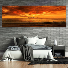 Load image into Gallery viewer, thailand  ocean  canvas  wall  art  dramatic  orange  yellow  clouds  ocean  canvas  print  phuket  karon  beach  ocean  waves  1  piece  canvas  print For Bedroom
