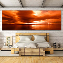 Load image into Gallery viewer, thailand  ocean  canvas  wall  art  orange  cloudy  ocean  canvas  artwork  yellow  sky  thunderstorm  seascape  1  piece  canvas  print For Bedroom
