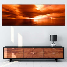 Load image into Gallery viewer, thailand  ocean  canvas  wall  art  orange  cloudy  ocean  canvas  artwork  yellow  sky  thunderstorm  seascape  1  piece  canvas  print In Living Room
