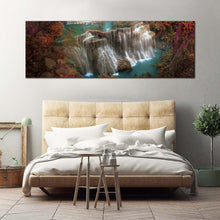 Load image into Gallery viewer, thailand  scenery  canvas  wall  art  beautiful  kanchanaburi  waterfall  canvas  print  colorful  huay  mae  kamin  waterfall  1  piece  canvas For Bedroom

