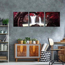 Load image into Gallery viewer, thailand  scenery  canvas  wall  art  red  khao  yai  national  park  canvas  print  white  haew  suwat  waterfall  3  piece  canvas  artwork For Living Room
