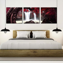 Load image into Gallery viewer, thailand  scenery  canvas  wall  art  red  khao  yai  national  park  canvas  print  white  haew  suwat  waterfall  3  piece  canvas  artwork For Bedroom
