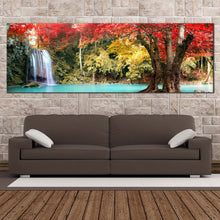 Load image into Gallery viewer, thailand  waterfall  canvas  print  erawan  national  park  canvas  artwork  colorful  erawan  falls  waterfall  scenery  1  piece  canvas  wall  art For Living Room
