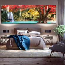 Load image into Gallery viewer, thailand  waterfall  canvas  print  erawan  national  park  canvas  artwork  colorful  erawan  falls  waterfall  scenery  1  piece  canvas  wall  art For Bedroom
